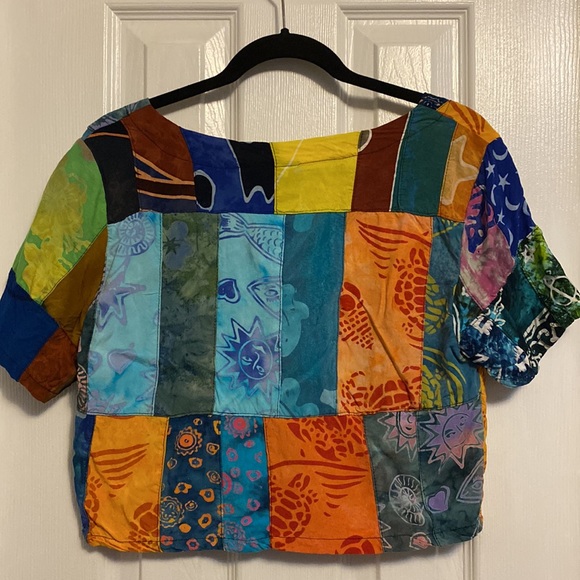BOGO FREE Fun Patchwork Print Top and Shorts - Picture 3 of 5